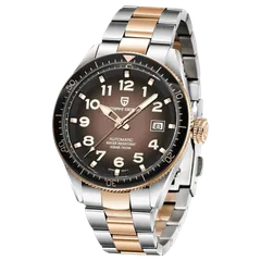 Pagani Design PD-1649 with brown gradient dial and rose-gold-tone details on two-tone bracelet