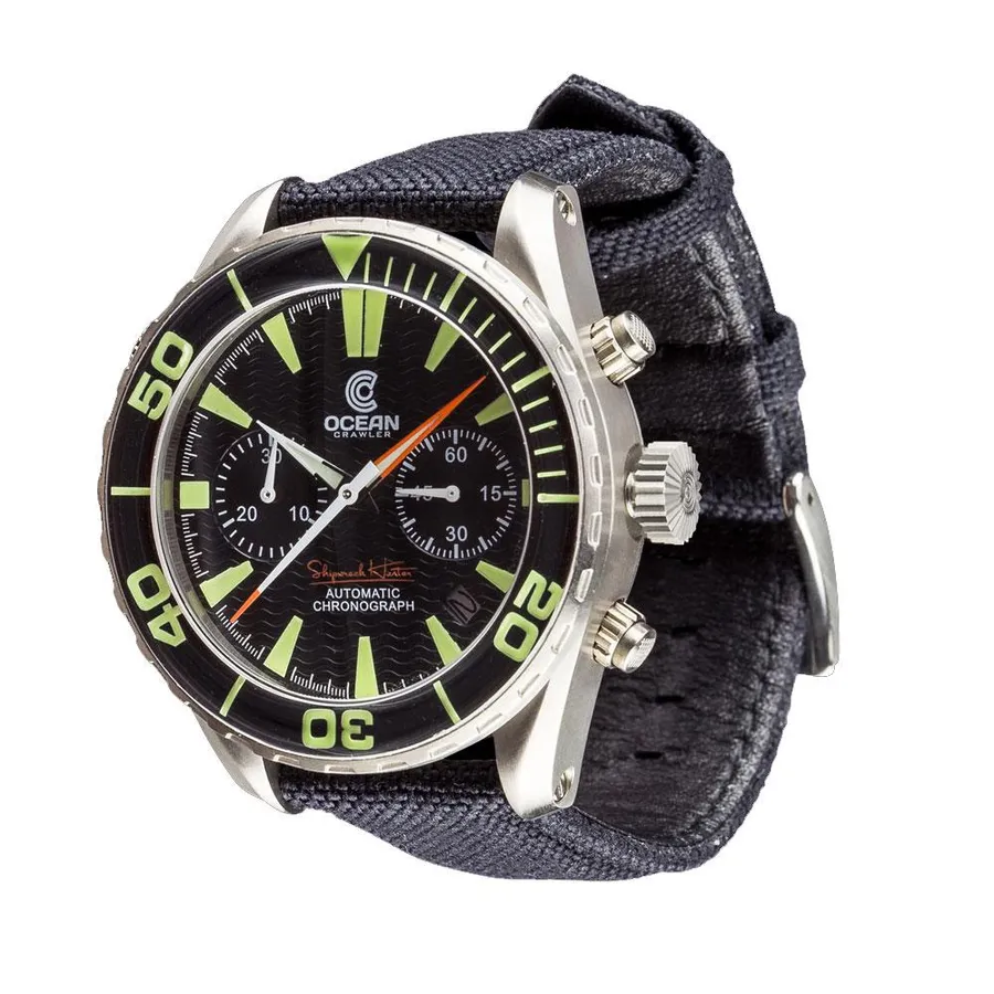 Ocean Crawler Shipwreck Hunter Chronograph, Black