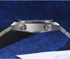 San Martin SN066-G, side view showing the bezel crown at 2 and the winding crown at 4