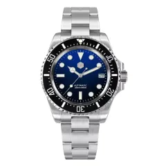San Martin SN0111-G-A4 with black-to-blue gradient dial and Mercedes hands